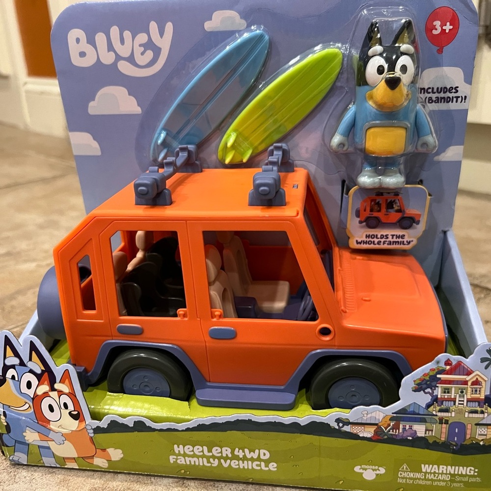 Bluey Toy Jeep; New in box; Blue Heeler jeep; Toddler boy toy